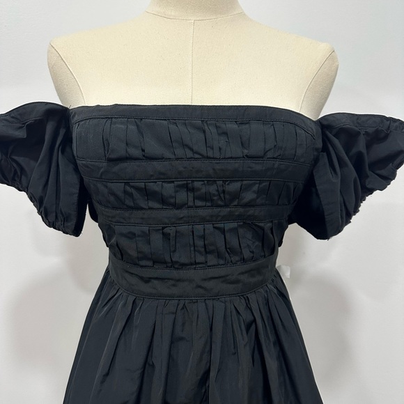 Rare Brock Collection Off the Shoulder Black Midi Dress - Picture 4 of 12